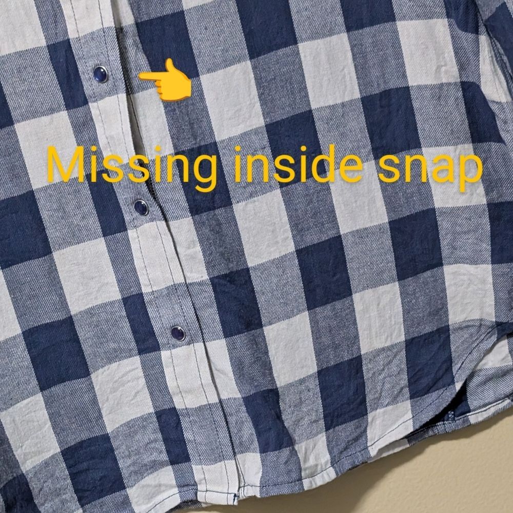 Back in the Saddle pearl snap cotton flannel buffalo check shirt size Medium - Picture 7 of 10